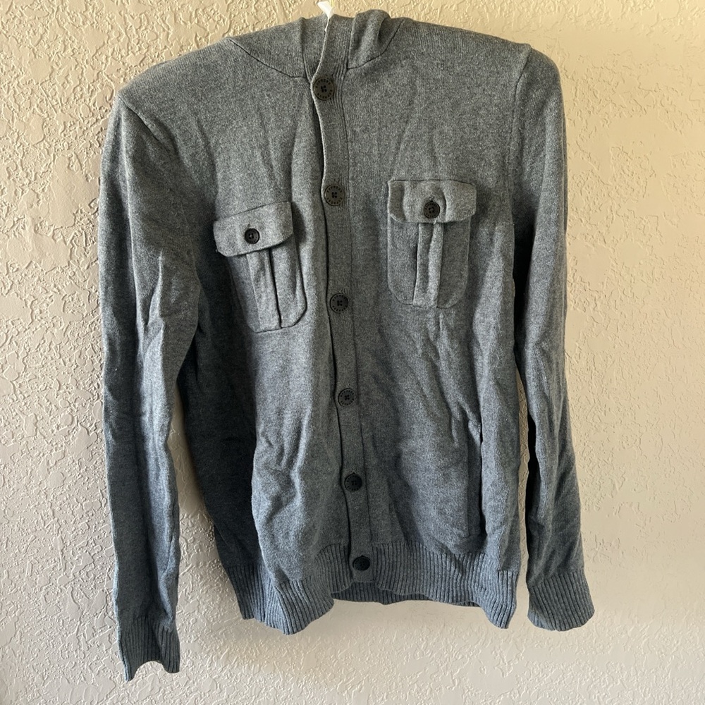 Express Gray Men's Cardigan Sweater